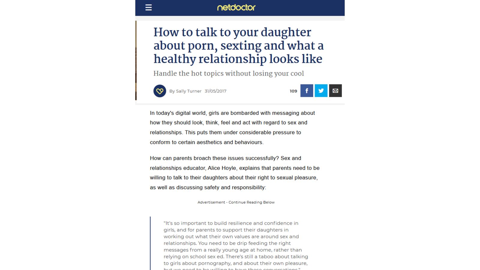 How to Talk to Daughters about Porn, Sexting and What a Healthy  Relationship looks like - NetDoctor