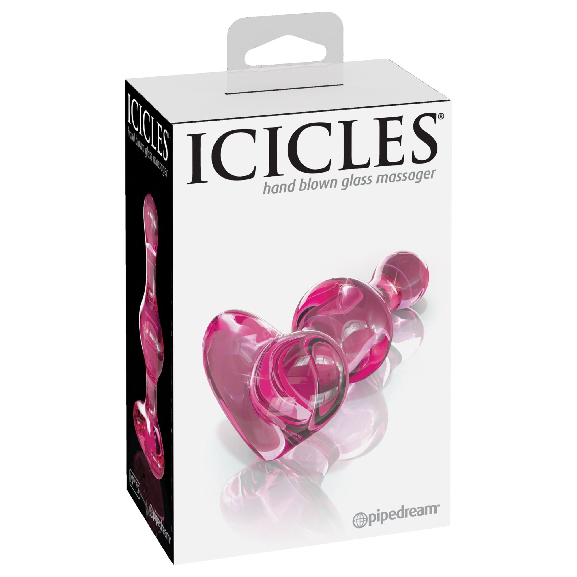 Icicles No 75 Pink Heart Glass Butt Plug